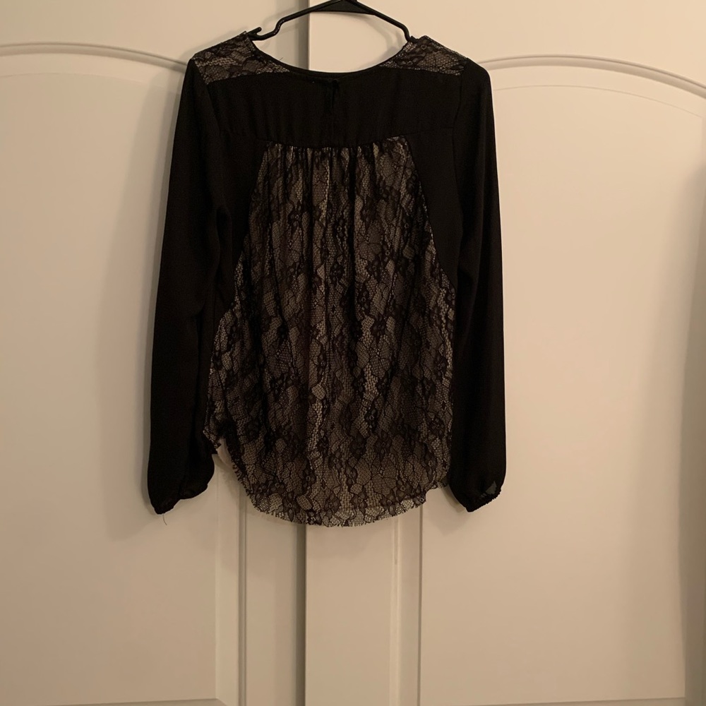 Lace back long sleeve top